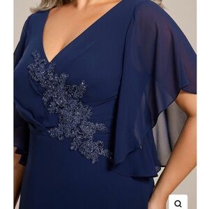 Ever Pretty Navy Blue Chiffon Dress